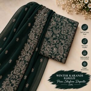 Bareeze Winter Karandi 3pc With Sonydarti Chiffon Duppata Mk - 193