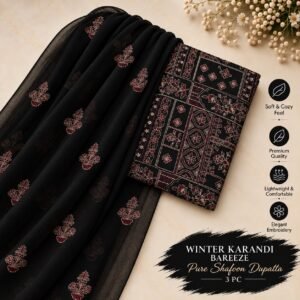 Bareeze Winter Karandi 3pc With Sonydarti Chiffon Duppata Mk - 195