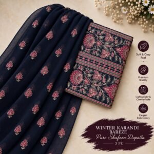 Bareeze Winter Karandi 3pc With Sonydarti Chiffon Duppata Mk - 197