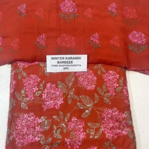 Bareeze Winter Karandi 3pc With Sonydarti Chiffon Duppata Mk - 214