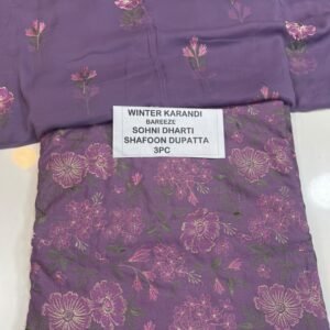 Bareeze Winter Karandi 3pc With Sonydarti Chiffon Duppata Mk - 219
