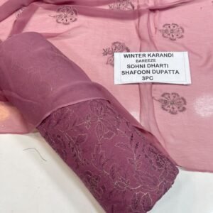 Bareeze Winter Karandi 3pc With Sonydarti Chiffon Duppata Mk - 225