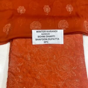 Bareeze Winter Karandi 3pc With Sonydarti Chiffon Duppata Mk - 230