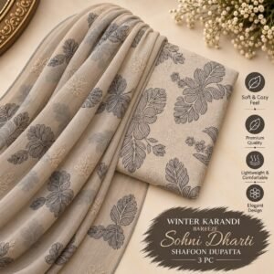 Bareeze Winter Karandi 3pc With Sonydarti Chiffon Duppata Mk - 172