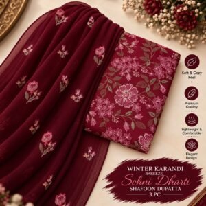 Bareeze Winter Karandi 3pc With Sonydarti Chiffon Duppata Mk - 177