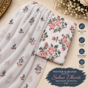 Bareeze Winter Karandi 3pc With Sonydarti Chiffon Duppata Mk - 178