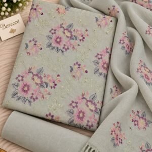Bareeze Winter Karandi With Pure Pashmina Shawl  Mk - 2