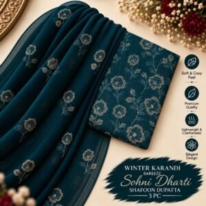 Bareeze Winter Karandi 3pc With Sonydarti Chiffon Duppata Mk - 237