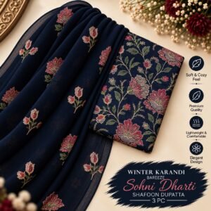 Bareeze Winter Karandi 3pc With Sonydarti Chiffon Duppata Mk - 238