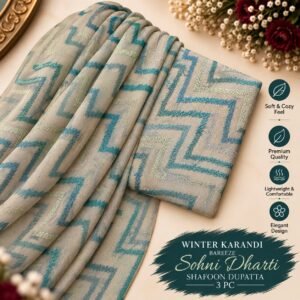 Bareeze Winter Karandi 3pc With Sonydarti Chiffon Duppata Mk - 240