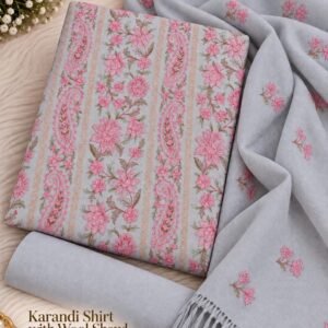 Bareeze Winter Karandi With Pure Pashmina Shawl  Mk - 16