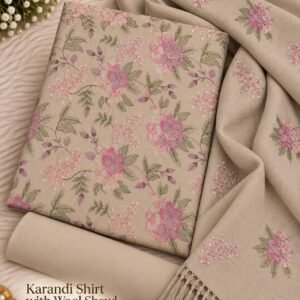 Bareeze Winter Karandi With Pure Pashmina Shawl  Mk - 15
