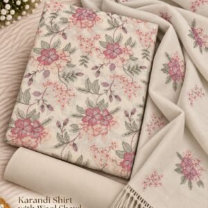 Bareeze Winter Karandi With Pure Pashmina Shawl  Mk - 18