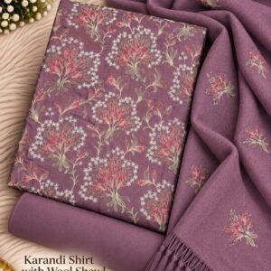 Bareeze Winter Karandi With Pure Pashmina Shawl  Mk - 20