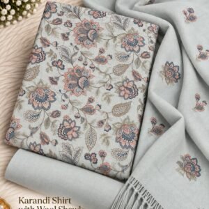 Bareeze Winter Karandi With Pure Pashmina Shawl  Mk - 22