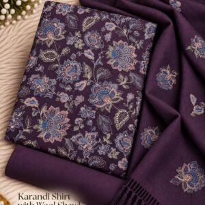 Bareeze Winter Karandi With Pure Pashmina Shawl  Mk - 24