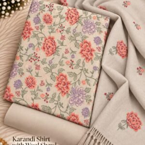 Bareeze Winter Karandi With Pure Pashmina Shawl  Mk - 25
