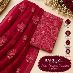 Bareeze Net Collection With Handwork Nag With Pure Pakistani  Chiffon Duppata 2026 - 61