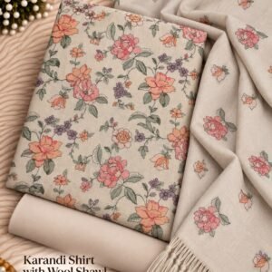 Bareeze Winter Karandi With Pure Pashmina Shawl  Mk - 30