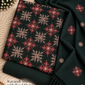Bareeze Winter Karandi With Pure Pashmina Shawl  Mk - 32