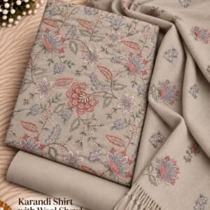 Bareeze Winter Karandi With Pure Pashmina Shawl  Mk - 34