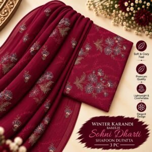 Bareeze Winter Karandi 3pc With Sonydarti Chiffon Duppata Mk - 243