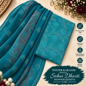 Bareeze Winter Karandi 3pc With Sonydarti Chiffon Duppata Mk - 245