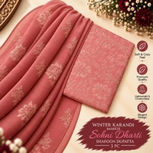 Bareeze Winter Karandi 3pc With Sonydarti Chiffon Duppata Mk - 246