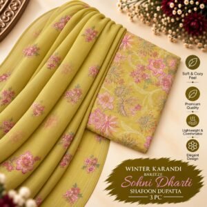Bareeze Winter Karandi 3pc With Sonydarti Chiffon Duppata Mk - 247