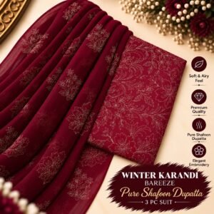 Bareeze Winter Karandi 3pc Collection 2026 Mk – 119