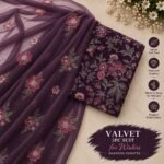 Bareeze 3Pc Velvet Micro 9000 Phonex With Handwork Mk - 6