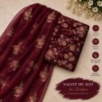 Bareeze 3Pc Velvet Micro 9000 Phonex With Handwork Mk - 8