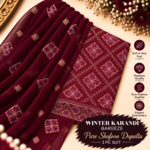 Bareeze Winter Karandi 3pc Collection 2026 Mk – 136