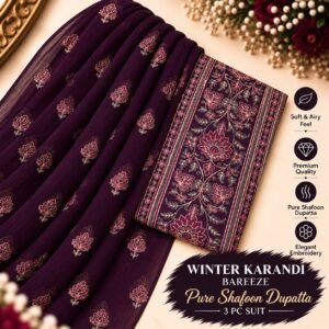 Bareeze Winter Karandi 3pc Collection 2026 Mk – 138