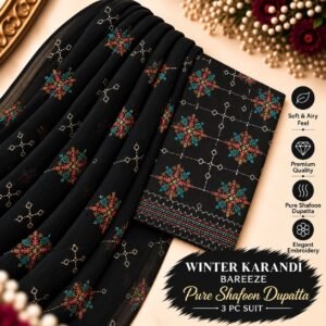 Bareeze Winter Karandi 3pc Collection 2026 Mk – 140
