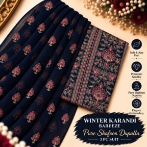 Bareeze Winter Karandi 3pc Collection 2026 Mk – 142