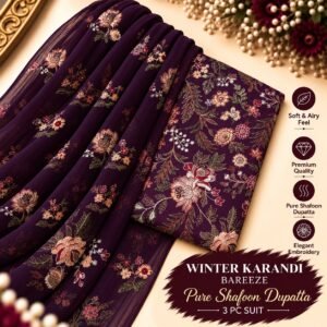 Bareeze Winter Karandi 3pc Collection 2026 Mk – 132