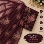 Bareeze 3Pc Velvet Micro 9000 Phonex With Handwork Mk - 47